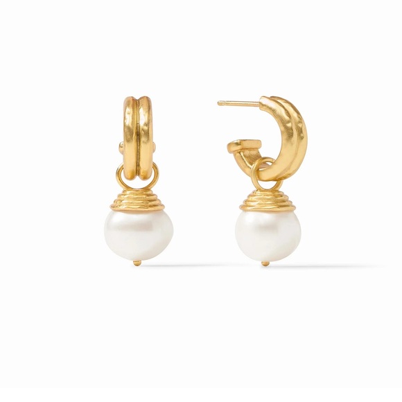 Julie Vos NWOT Authentic Luxury Minimalist Bohemian Hoop Pearl